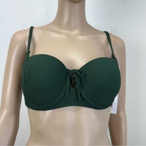 Shades & Shore forest Green structured bikini top 36 B new
